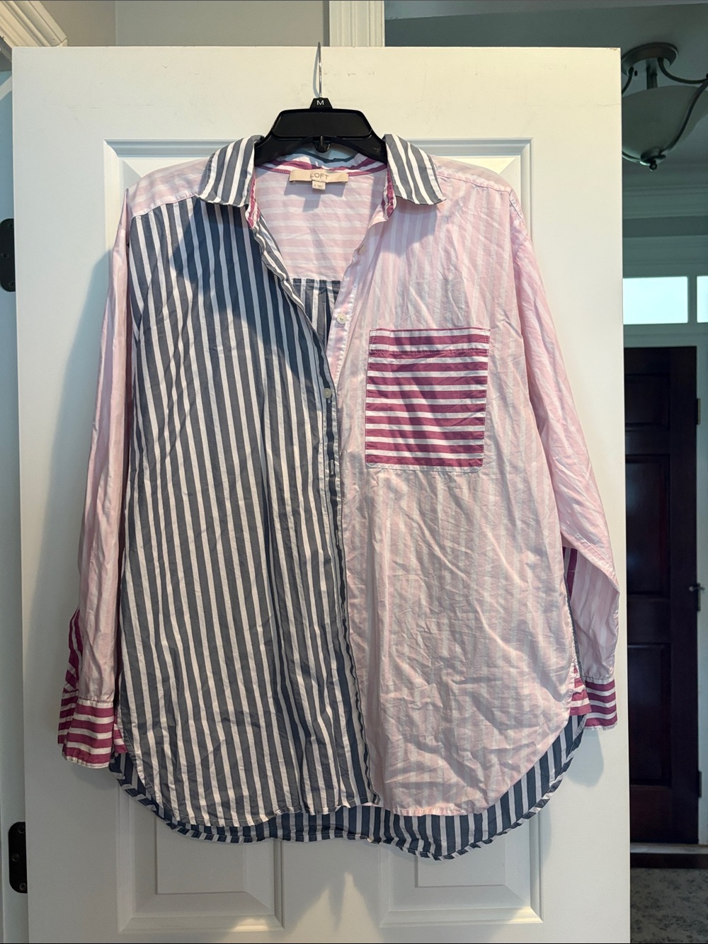 Loft Striped oversized button up, size M
